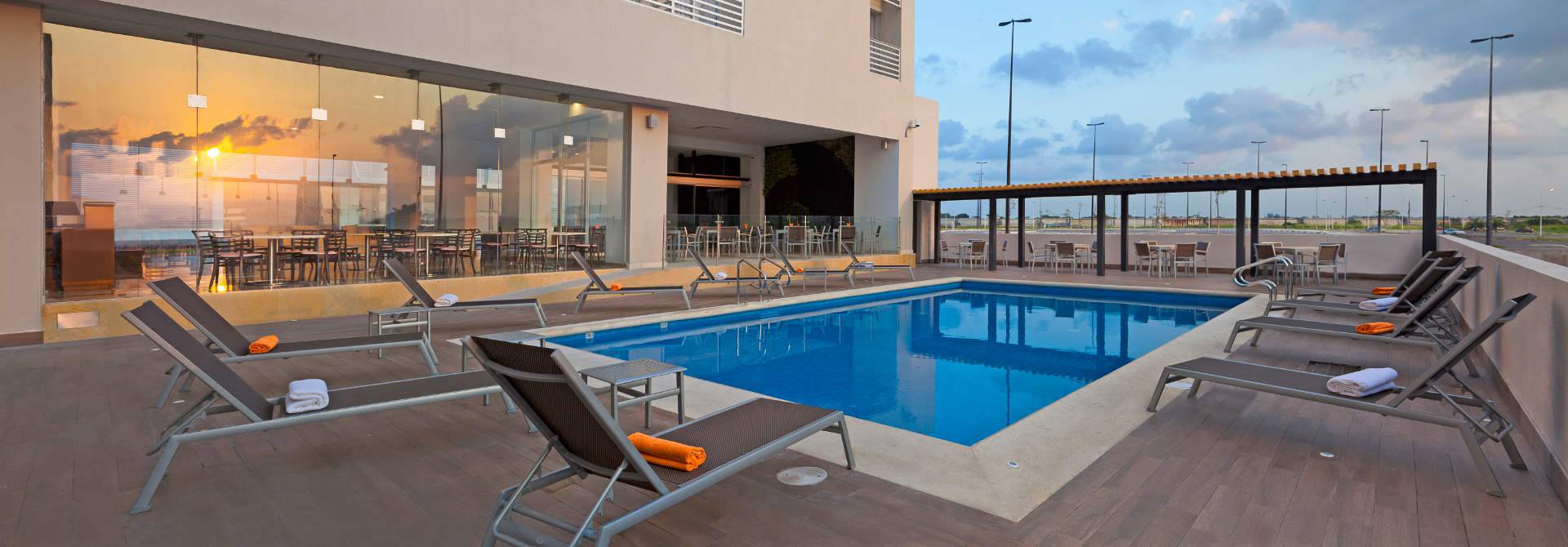 Our pool and gym Yes Inn Nuevo Veracruz Hotel